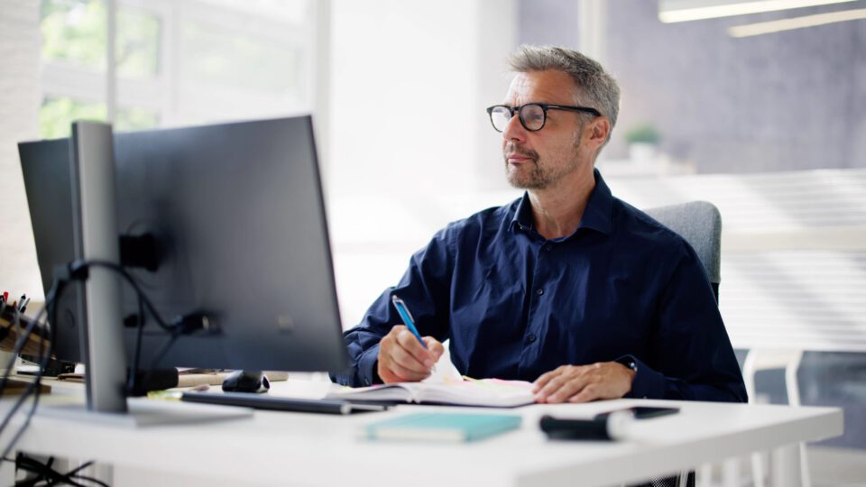 Man working on computer